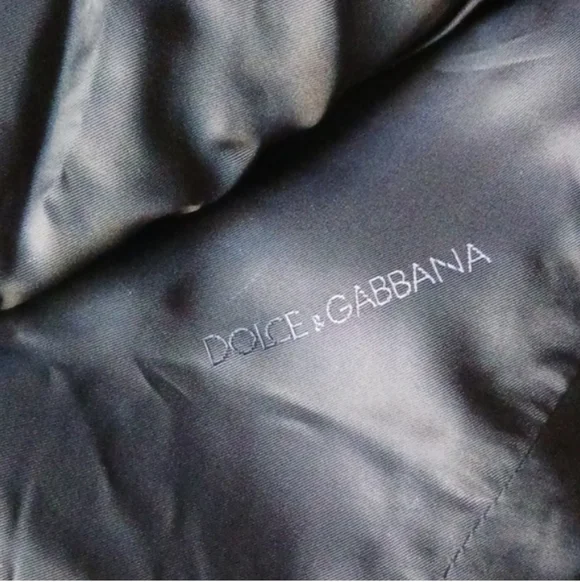 Golce & Gabbana Genuine Leather Dark Blue Motor Jacket Size 44